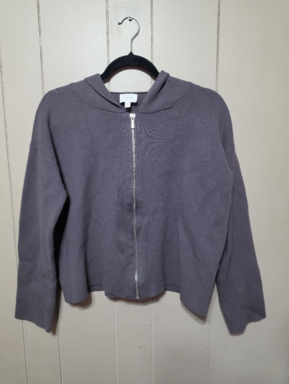 Cyrus fine-knit full-zip hooded sweater